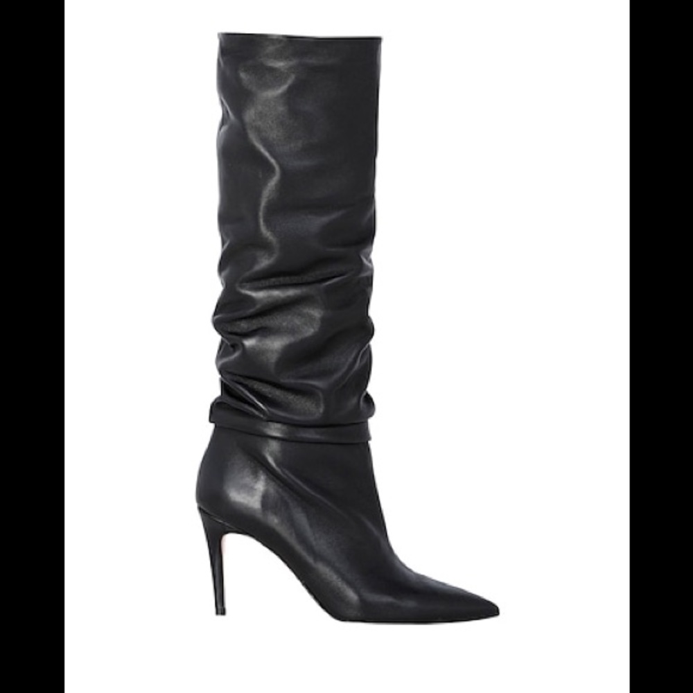 Bianca Di Black Italian Leather Slouch Knee Art Nappa. Boots.  Size 41.